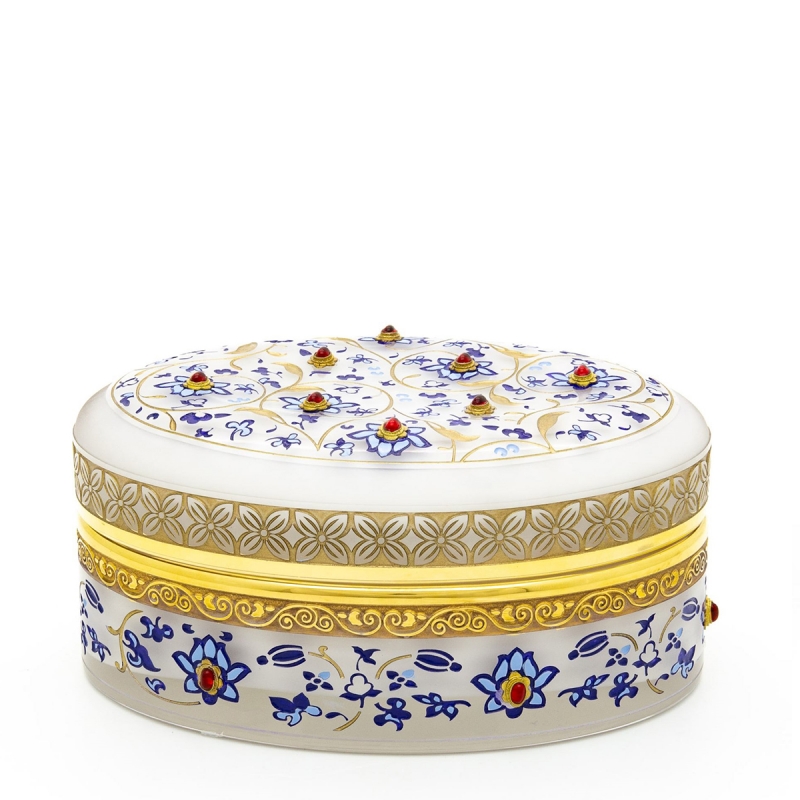 Cam Çini Koleksiyonu Renkli Mücevher Kutusu - 8,5 cm