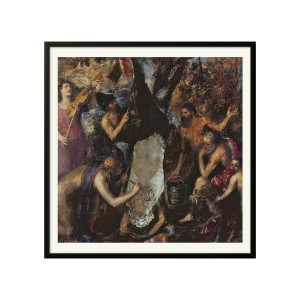 ELCIELA İPEK PASPARTULU DUVAR ÇALIŞMASI MARSYAS'IN YÜZÜLÜŞÜ 33X33 - Thumbnail