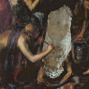 ELCIELA İPEK PASPARTULU DUVAR ÇALIŞMASI MARSYAS'IN YÜZÜLÜŞÜ 33X33 - Thumbnail