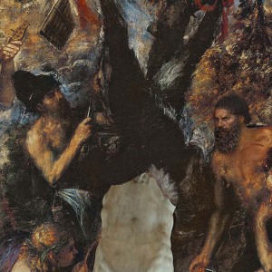 ELCIELA İPEK PASPARTULU DUVAR ÇALIŞMASI MARSYAS'IN YÜZÜLÜŞÜ 33X33 - Thumbnail
