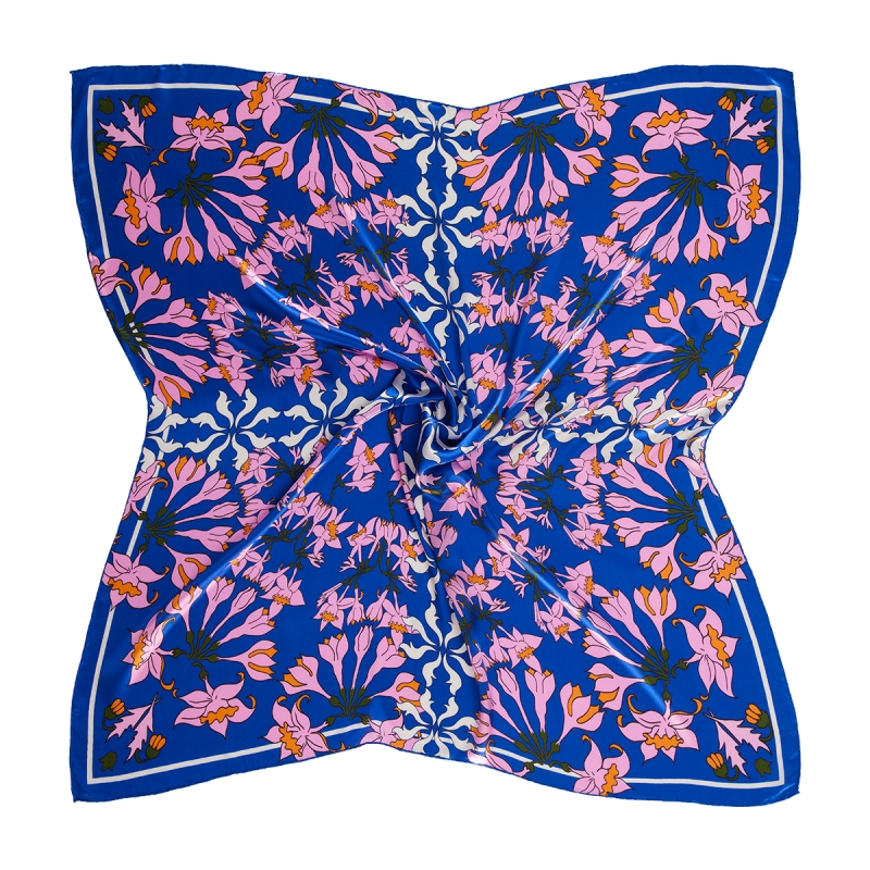 ELCIELA İPEK FULAR KÜPE ÇİCEKLERİ I 90X90