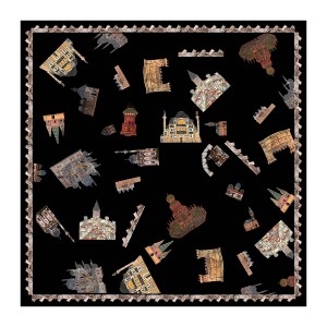 ELCIELA İPEK FULAR MİNİAPAMAROMA 90X90 - Thumbnail