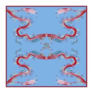 ELCIELA İPEK FULAR YAŞAM I 90X90 - Thumbnail