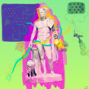 ELCIELA İPEK PASPARTULU DUVAR ÇALIŞMASI HERMES 33X33 - Thumbnail