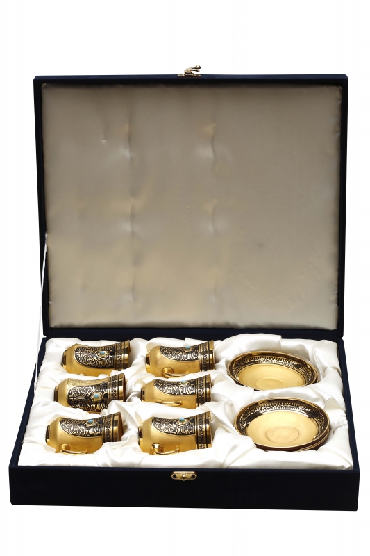 Haseki Sultan Koleksiyonu 12 Parça Kulplu Çay Takımı
