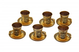 Haseki Sultan Koleksiyonu 12 Parça Kulplu Çay Takımı - Thumbnail