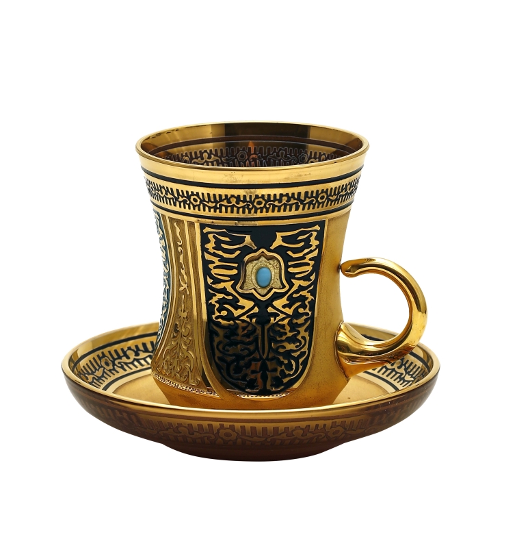Haseki Sultan Koleksiyonu 12 Parça Kulplu Çay Takımı