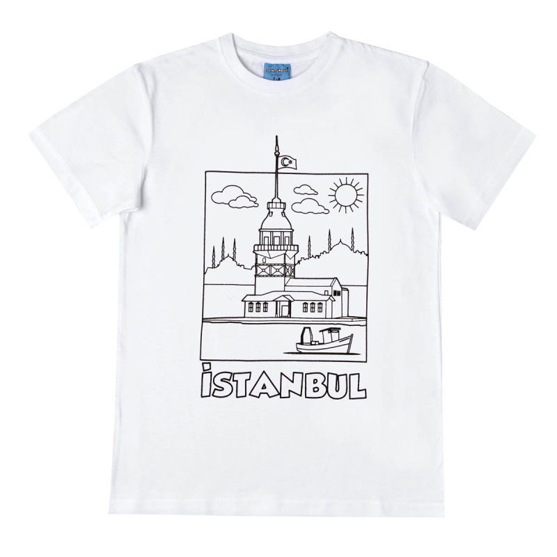İstanbul Kız Kulesi Boyama Seti T-Shirt