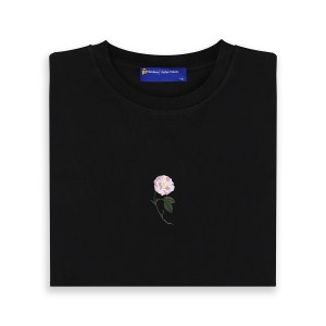 Reflect Topkapı Şakayık T-Shirt Siyah Unisex - Thumbnail